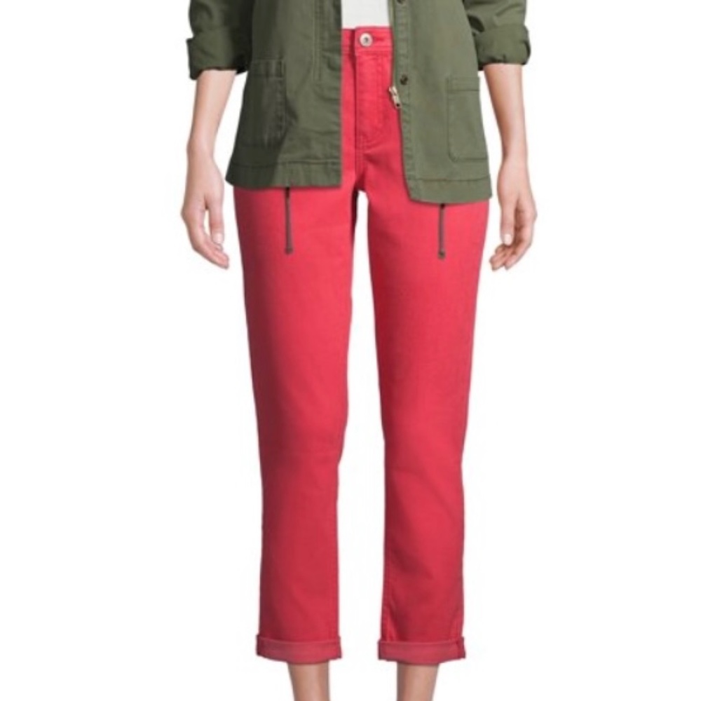 New Stretch Vintage Jeans Pants Cuffed Hems 5 Pocket EV1 Empire Apple Red Size 0
